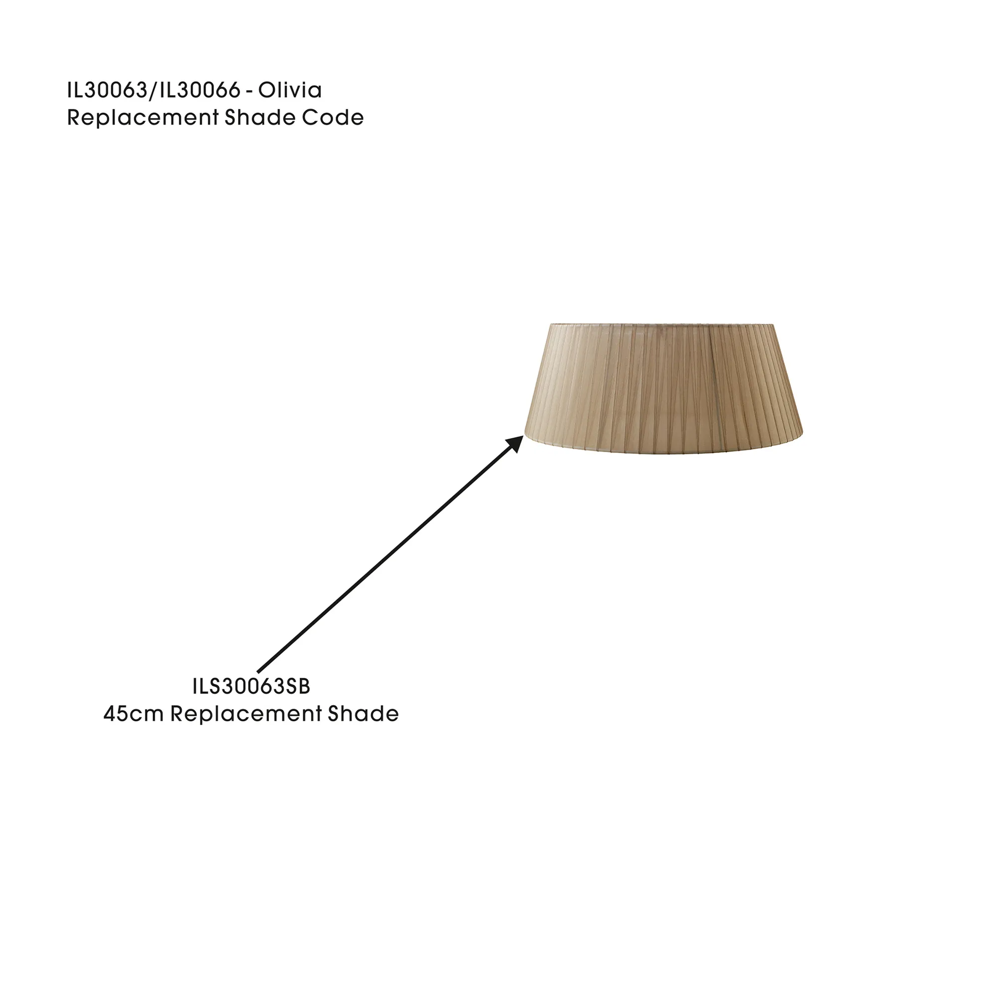 ILS30063SB  Olivia 45cm Floor Lamp Shade Soft Bronze For IL30063/66